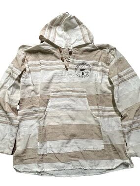 Women’s White Brown Great Smokey Mountains Hoodie Size Large